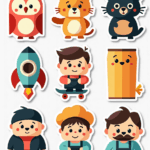 Cartoon Characters & Mascots - Sticker Sheet v17